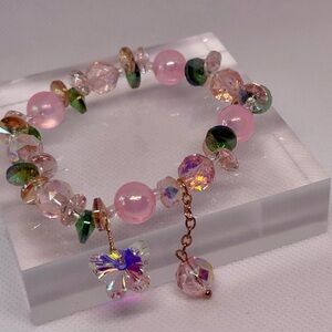 Elegant Pink Crystal Bracelet